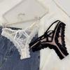 SP&CITY Flower Embroidery Mesh Sexy Thongs Summer Thin Transparent Women's Underpants Hollow Out Lace Panties Temptation Briefs