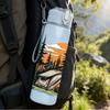 1PC Camping Tent Mountain Sunset Print 750ml Color Plastic Sports Water Bottle Leakproof Flip Straw Lid Suitable for Sports Office Home Use