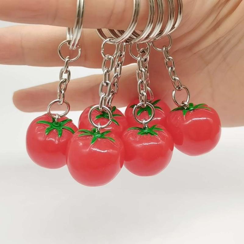 Simulation Tomato Charm Keychain Keyring Backpack Accessories Car Jewelry Gift