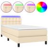 Maison Exclusive - Sommier à lattes de lit avec matelas LED Crème 90x200 cm Tissu