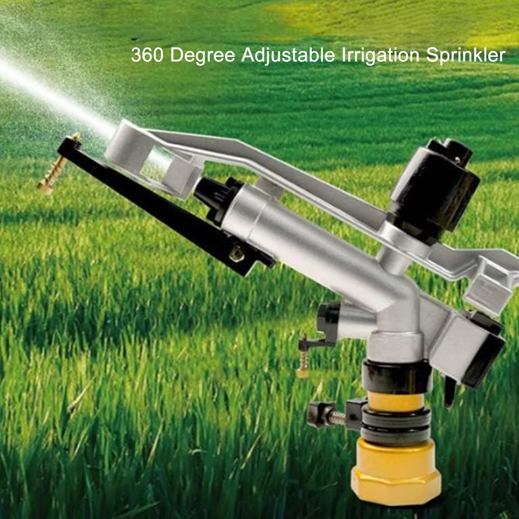 Impact Sprinkler 360 Degree Auto Rotating Large Area Irrigation Sprinkler with 1 Inch FNPT Interface for Yard Garden Lawn