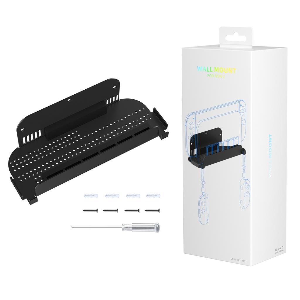 JYS JYS-NS2291 For Nintendo Switch 2/Switch/Switch OLED Console Wall Mount Bracket with Game Card Storage Slots