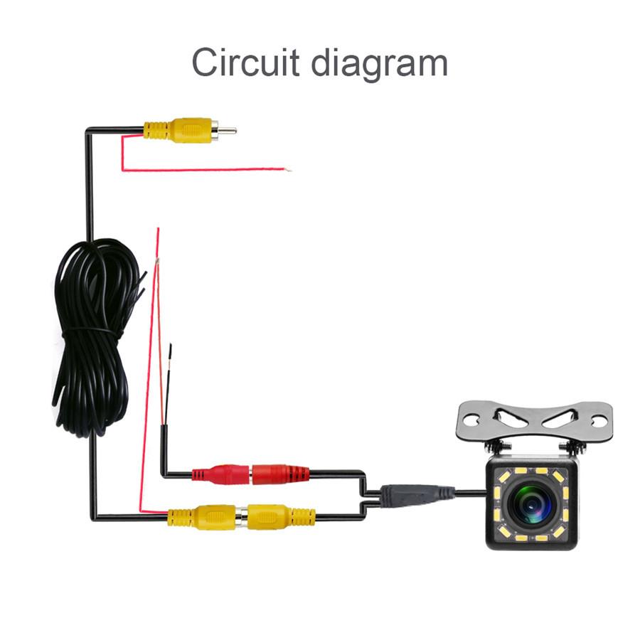 5 Inch Car Monitor TFT LCD HD Digital LED Night Vision Reverse Parking Waterproof with 12LED Dynamic Track Camera
