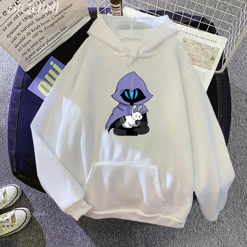 Omen VALORANT Hoodie Men Sweatshirt Vintage HIP HOP Clothes for Teens Students Harajuku Lounge Wear Cartoon Printed Velvet Anime