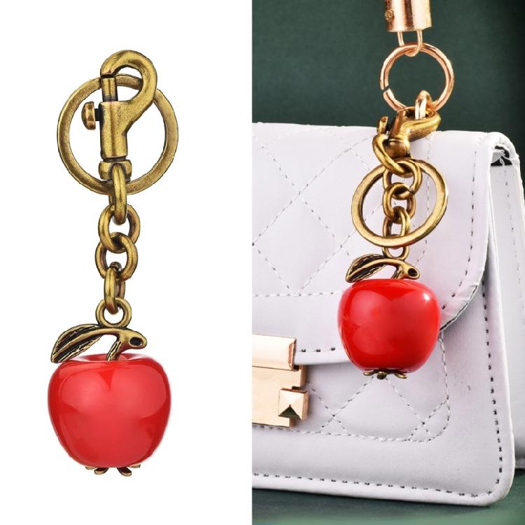 Dazzling Apples Keychain Car Accessory Sophisticated Handbag Embellishment Alloy Texture Present for Fashion Enthusiasts