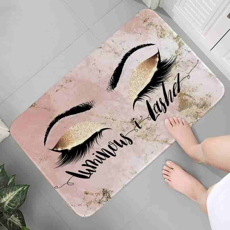 Lightweight Eye Print Crystal Pile Carpet Living Room Bedroom Entrance Foot Mat Kitchen Washable Dirty Resistant Doormat