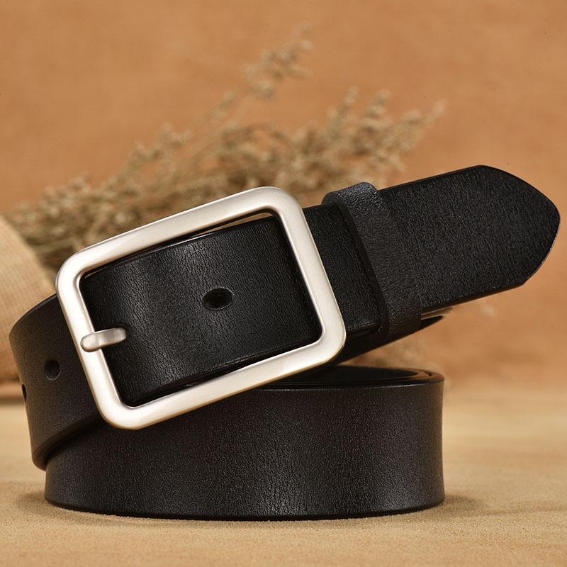 

Cowhide Pin Buckle Belt Ladies Casual Waist Jeans Belt Belt 115cm чёрный