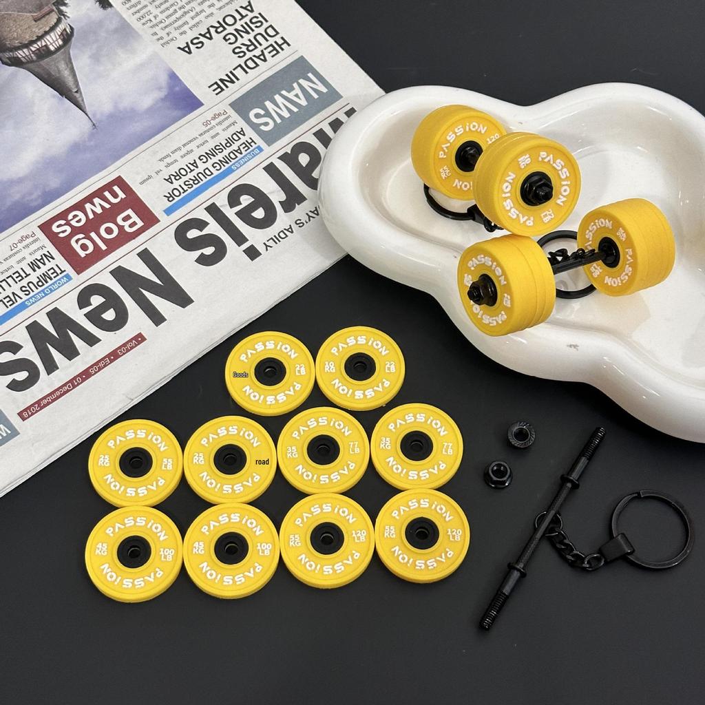 Fitness Series Gummi-Schlüsselanhänger: Hantel- & Kurzhantel-Anhänger für Geschenke