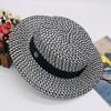 Xiaoxianfu Car and Horse High-end Black and White Plaid Wide-brimmed Flat-top Hat Women's Hat Spring and Summer Straw Hat Sun Hat Direct Supply