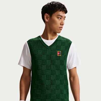 Nike Men's Dark/Green Court Tank Tops V Neck Moderate Other Cm