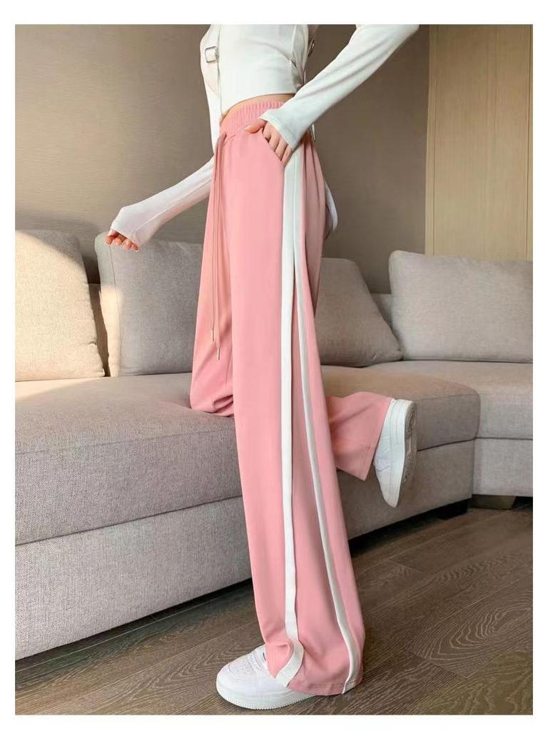 Women's High Waist Wide-Leg Slimming Sports Pants - Versatile Casual Trousers for Autumn & Summer 2024