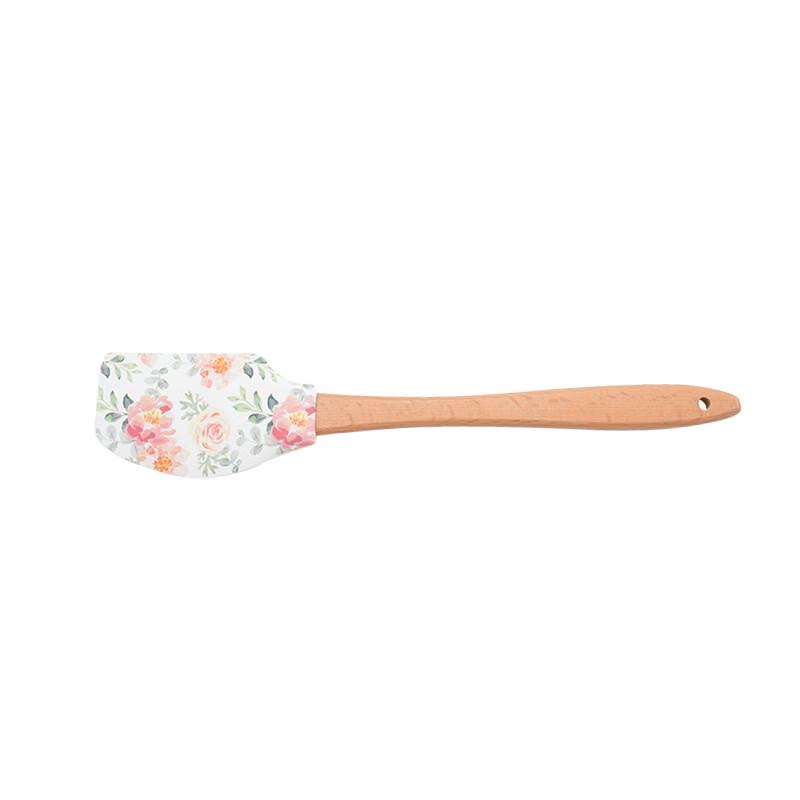 Silicone Cream Scraper with Beechwood Handle