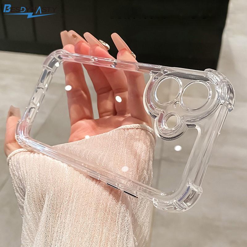 Luxury Shockproof Transparent Case For iPhone 17 16 15 14 Plus 13 12 11 Pro Max Soft Bumper Hard Acrylic Back Cases Cover