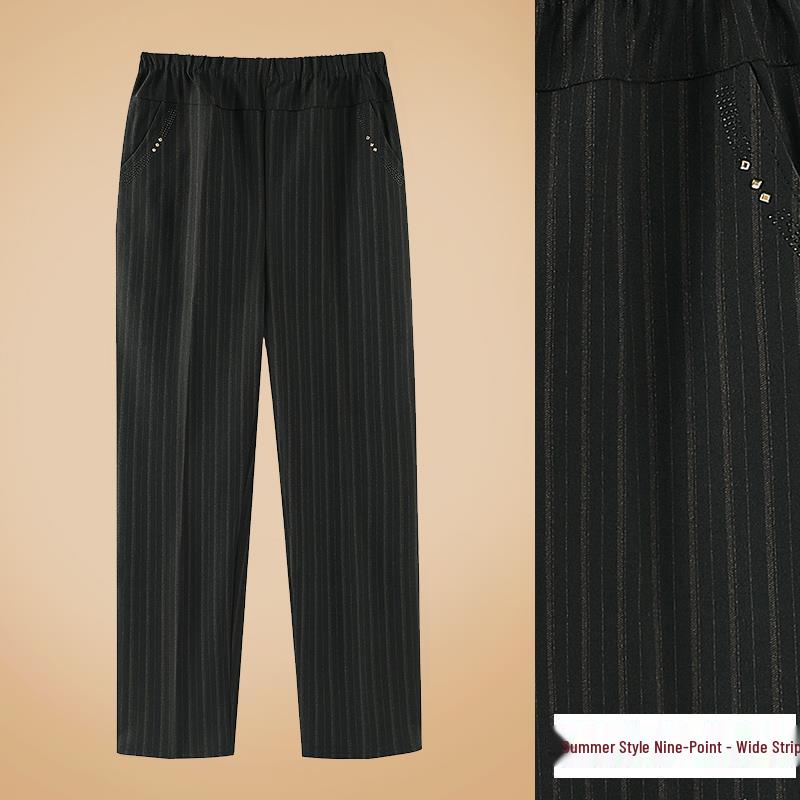 Women's Plus Size Warm Fleece-Lined Straight-Leg Pants for Autumn and Winter