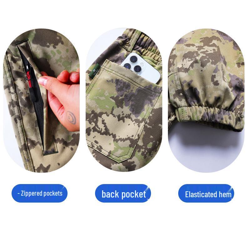 Men's Workwear: Breathable Camouflage Suit for Spring & Autumn - Durable, Thick, Wear-Resistant Outdoor & Training Gear.