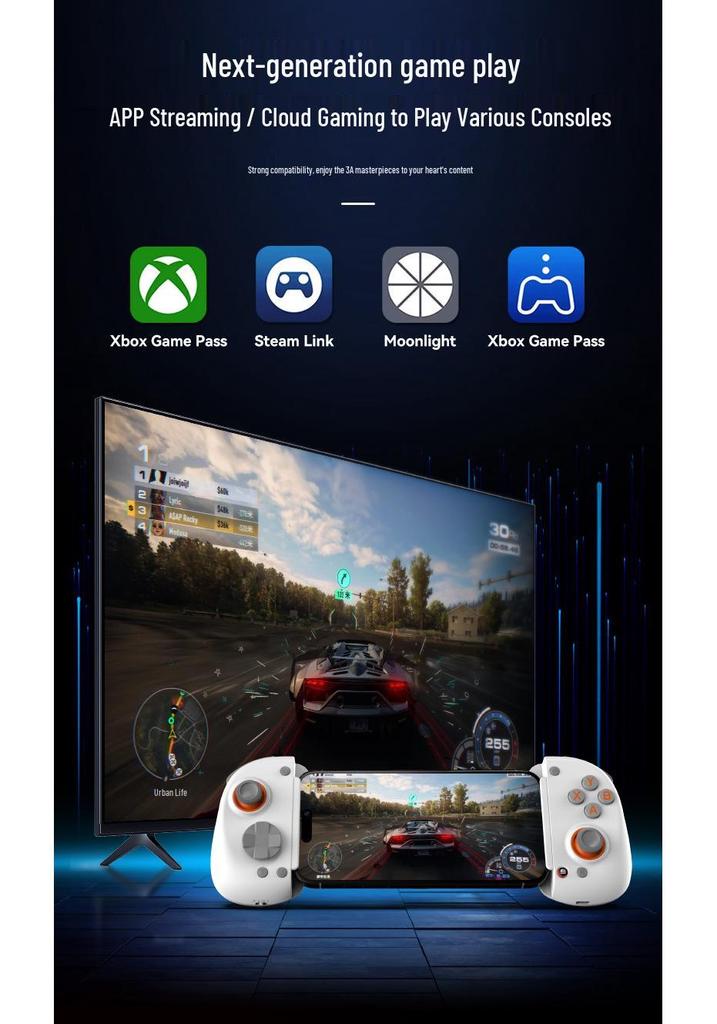 D8+ Extendable Bluetooth Dual-Mode Game Controller with Hall Effect Triggers & Macro Back Buttons for Switch, Android & iOS