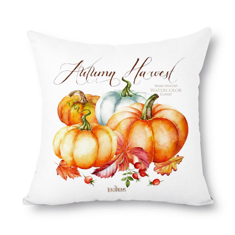 Thanksgiving Autumn Leaves Golden Short Plush Pillow Cover Office Sofa Cover Cushion Cover