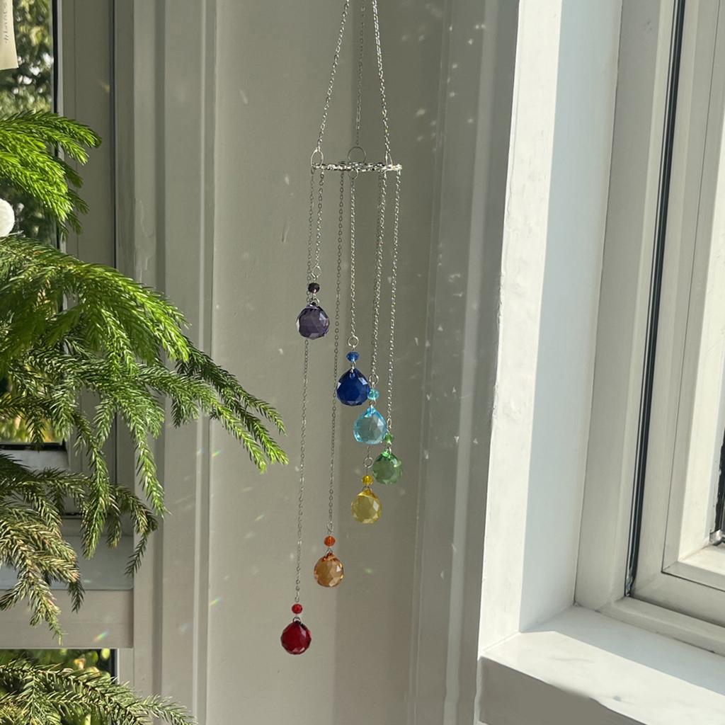 Hanging Crystal Suncatchers Window Wind Chimes Prism Ornament for Indoor or Outdoor Use Festivals Party Decoration