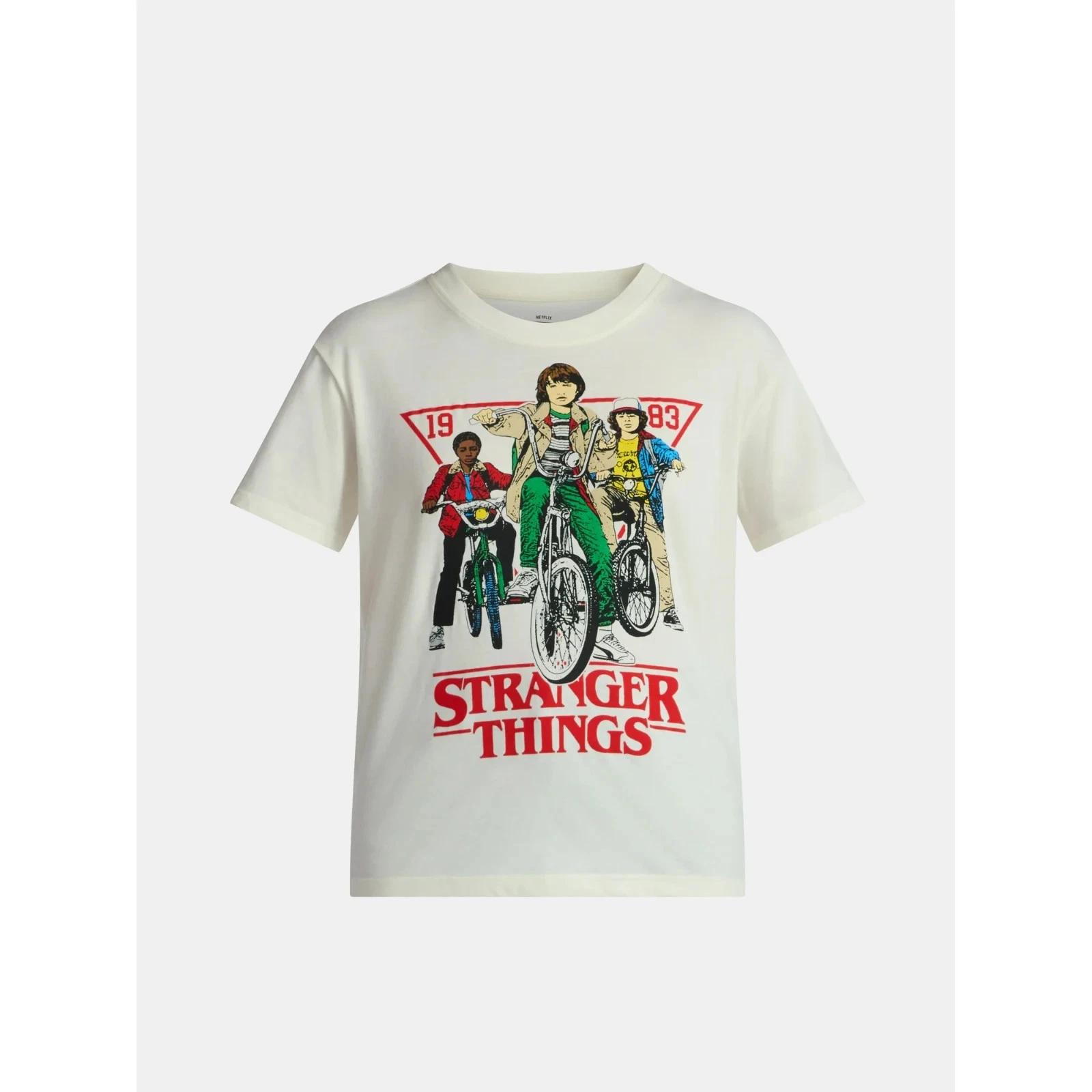 Stranger Things T Shirt Netflix Graphic T Lucas Mike Dustin Bikes Sizes XXS M