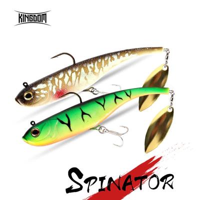 Kingdom Trout Fishing Lures 200mm 52g Soft Bait With Spoon&Plastic Tail Sinking Wobbler Artificial PVC Soft Lure Fishing Tackle