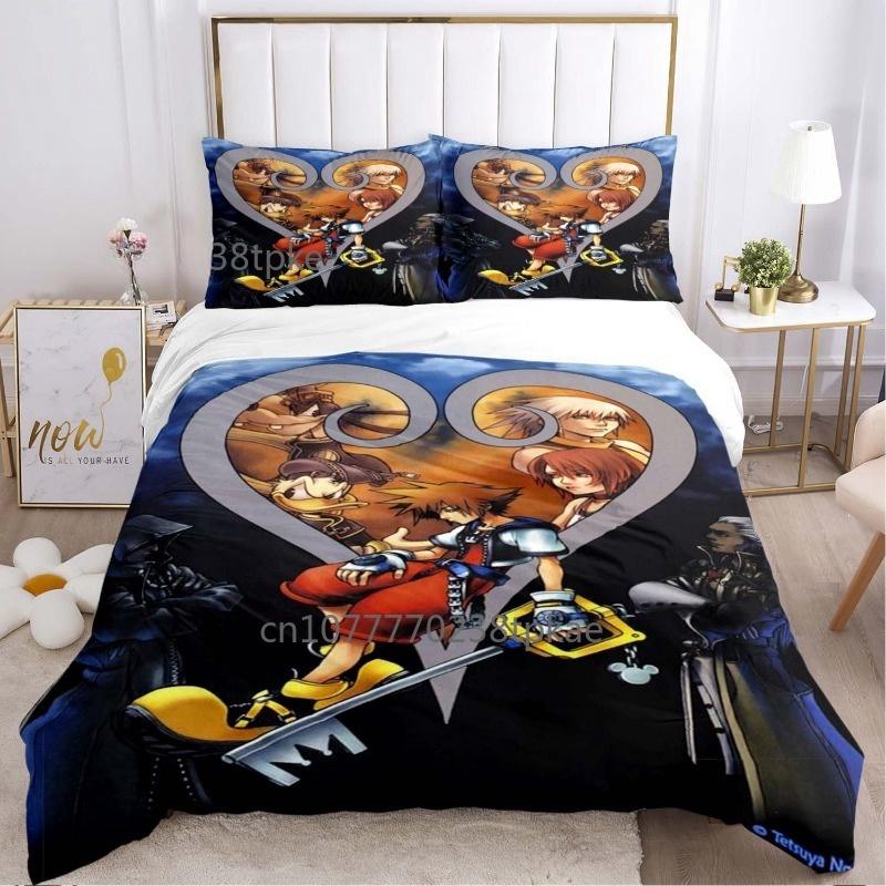Fashion 3d Print Anime Game Kingdom Heart Bedding Set Single Twin Full Queen King Size Bed Set Adult Kid Bedroom Duvetcover Sets