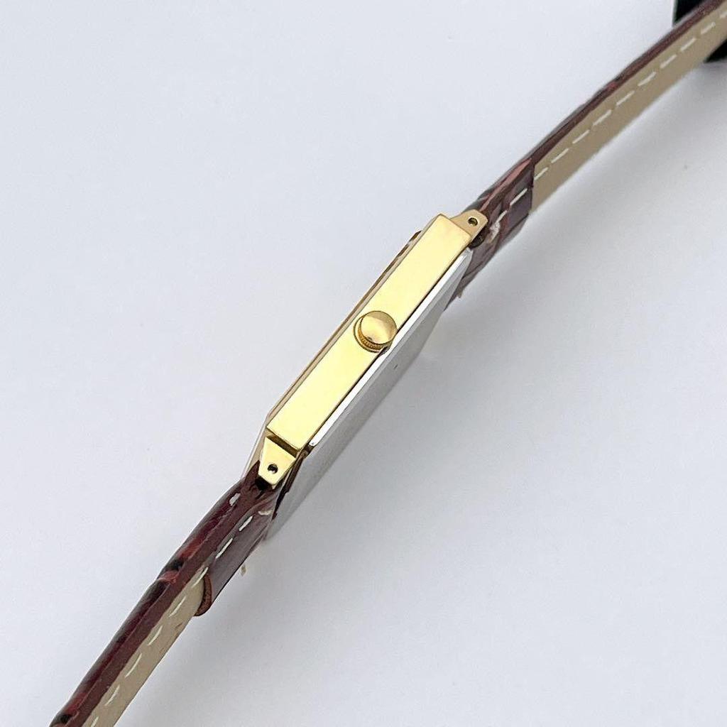 Used Vintage SEIKO Seiko men's watch square tank gold 80s