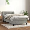 3127595 vidaXL Divan Bed and Mattress Light Grey 100x200cm Velvet