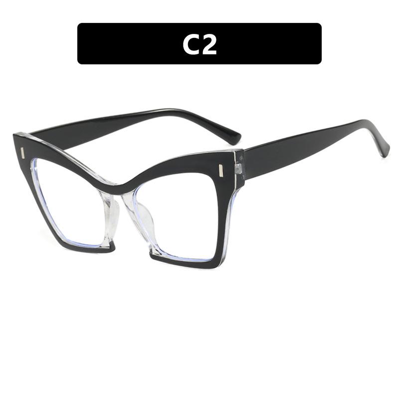 Montatura Occhiali Grande Farfalla Anti Luce Blu - Design alla Moda Color Block per Donna