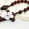 Handmade Rosewood Mala 8mm with Simple Shale Background and Rope-Woven Design
