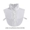 Womens Detachable Fake Collar White Blouses Half Shirt Elegant Ruffled Lace Patchwork French Style Neckwear Accessory