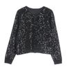 French S-Style Sequin Knit Cardigan & Midi Skirt Set – Autumn/Winter Collection