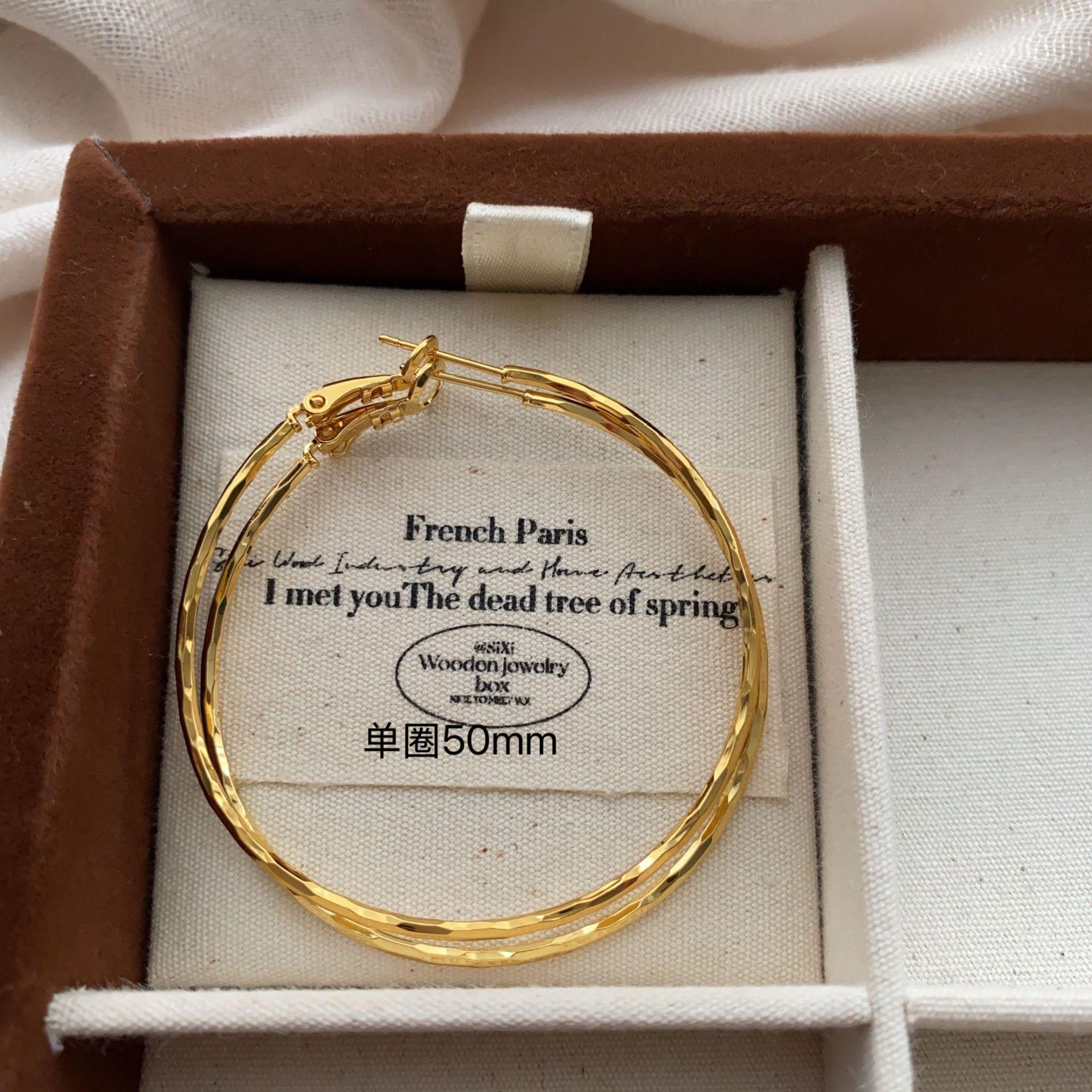 

Simple Single Circle Double Circle Large Circle Earrings Niche High-End Earrings Temperament Exaggerated Light Luxury Versatile