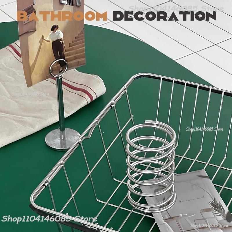 Zahnbürstenhalter aus Edelstahl, Badezimmer-Zubehör aus Metall, Werkzeug für Zahnpasta, Make-up-Pinsel, Aufbewahrungsregal, Heimdekoration