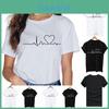 Stylish Heart Printed T-shirt For Women Featuring Soft And Casual Short Sleeves
