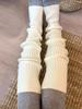 Vertical Socks Women'S Autumn And Winter Knitted Socks Calf Socks Japanese Pantyhose With Socks Cover Y2K Winter Leg Warmer