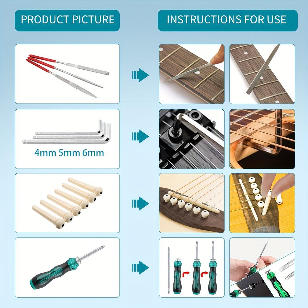 23-Piece Guitar Care & Repair Tool Kit for String Changing & Maintenance