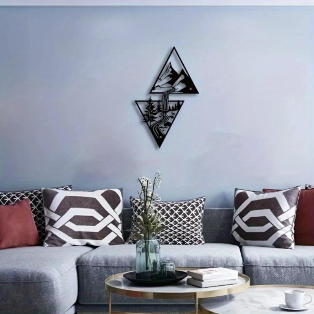 Berg Metall Wandkunst Rustikale Landschaftsskulptur Wohnzimmer Dekor Geschenk