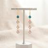 Pink and Blue Zircon Earrings 925 Sterling Silver Gold Plated Teardrop Dangle Earrings for Women, Elegant Party Wedding Jewelry
