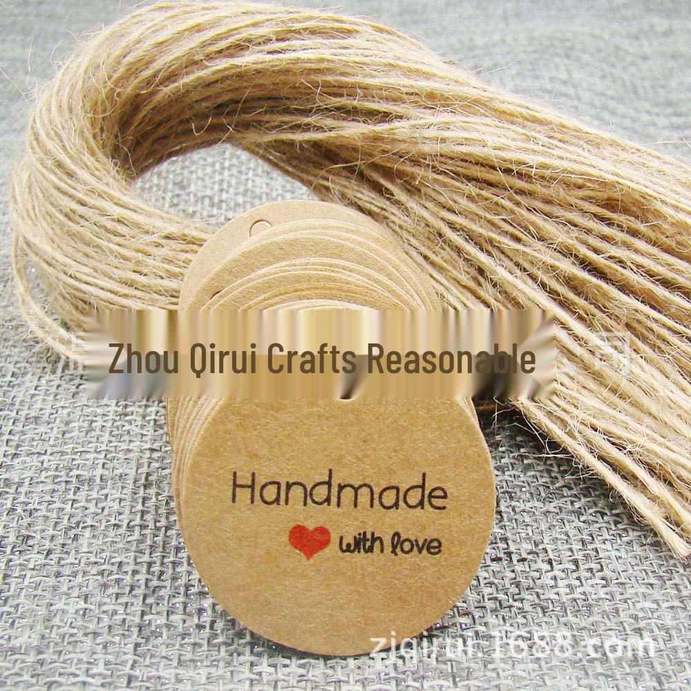 In Stock Retro Kraft Paper Thank You Hang Tag for Baking Gift Packaging
