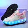 New LED Light up Roller Skates Kids Unisex Rechargeable Dual Wheel Detachable Teenager Entertainment Casual Inline Skates