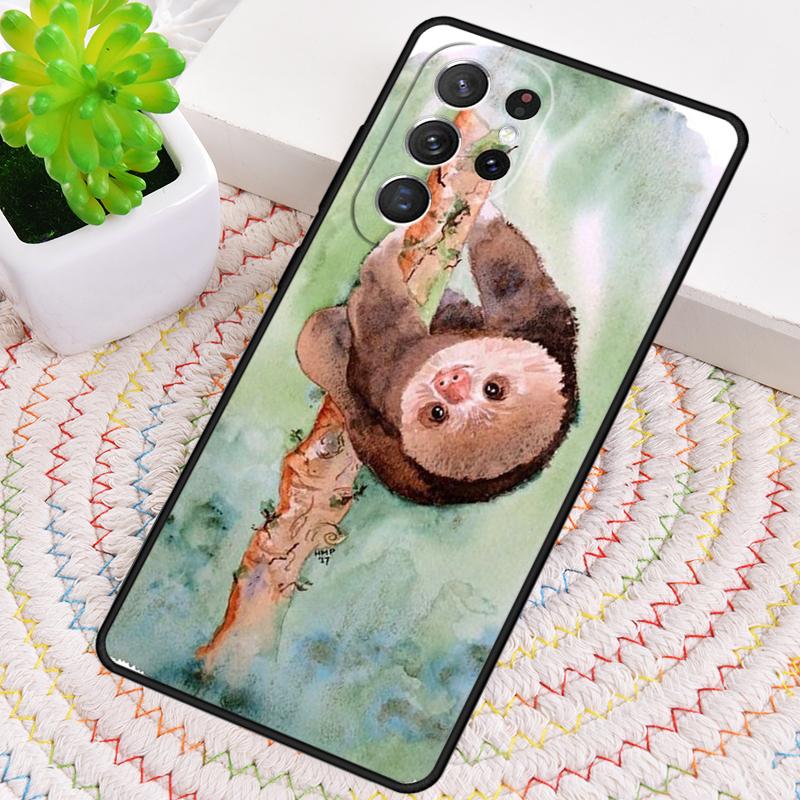 Cute Sloth Animal soft Phone Case for Samsung Galaxy note 10 pro S26 Ultra S23 S24 FE S25 S21 S22 PLUS shockproof Cove