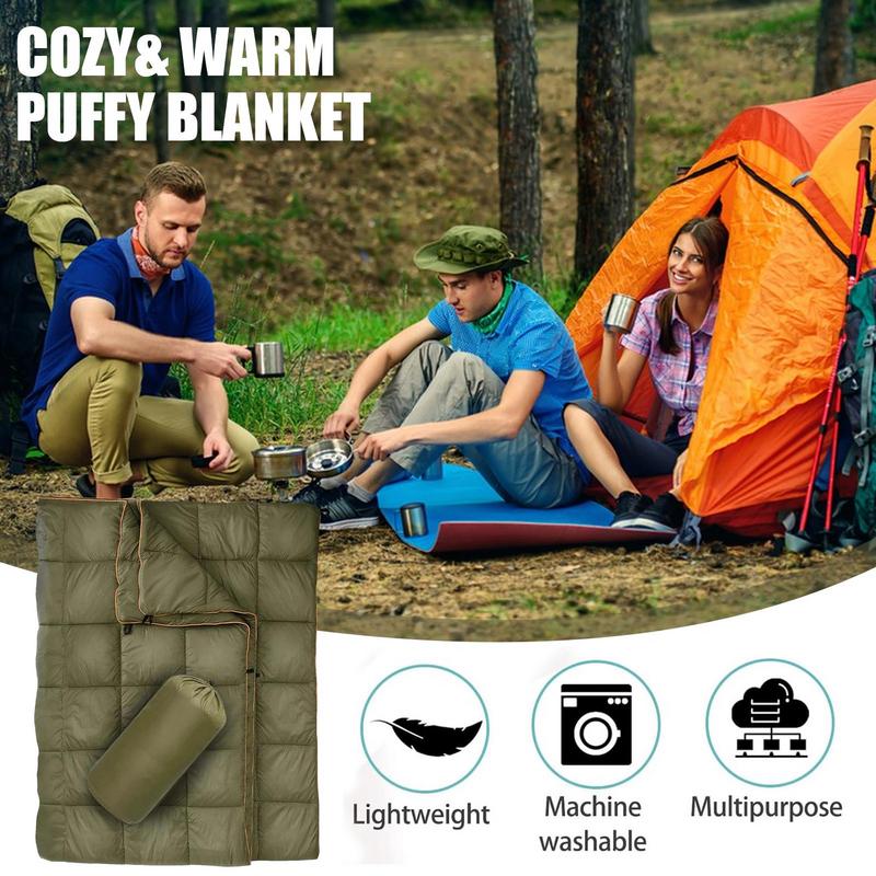 Winter Down Camping Quilt Indoor Outdoor Activity Camping Blanket Packable Camping Quilt Lightweight Thermal Down Blanket For Travel Hiking
