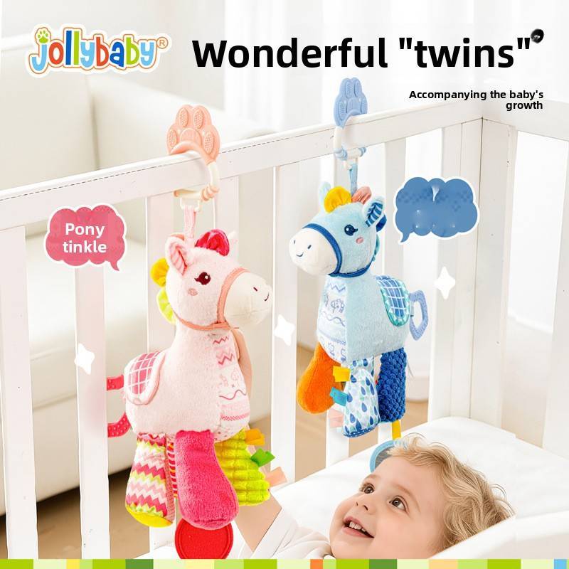 Horse Rainbow Pony Baby Rattle Plush Toy With Melodies For Sleep And Sensory Development