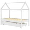 VidaXL Cadre de lit d'enfant avec un tiroir Blanc Pin massif 80x160 cm
