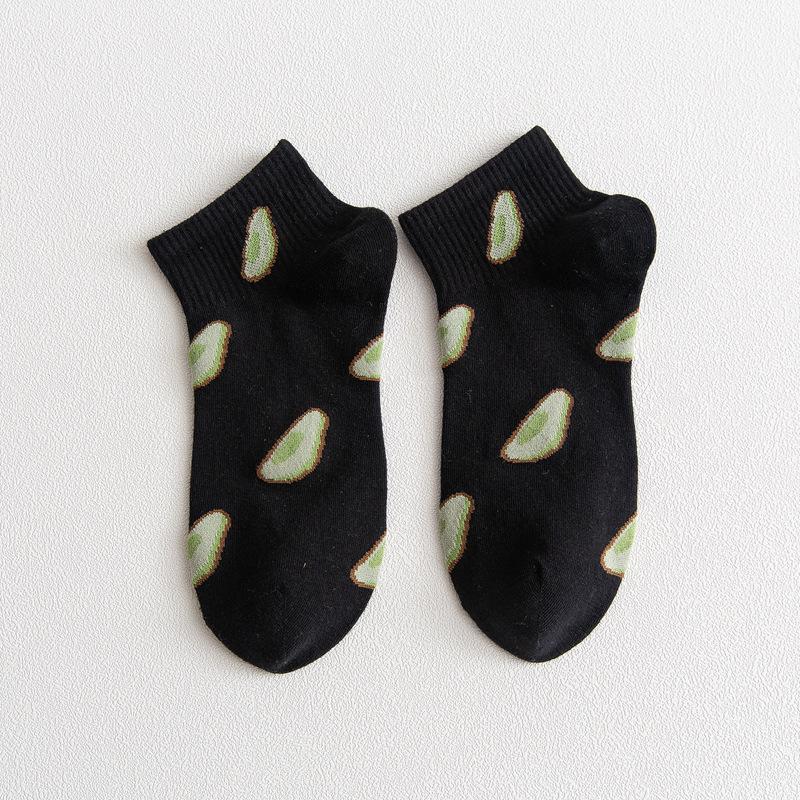Women's Avocado Spring/Summer Low-Cut Socks - Japanese Fruit-Inspired Design