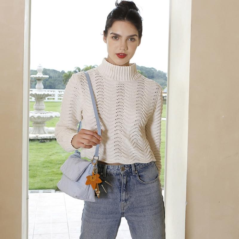 Woven Maple Leaf Sweater Chain Handmade Long Rope Necklace Tassels Keychain Bag Charm Pendant Thanksgiving Necklace