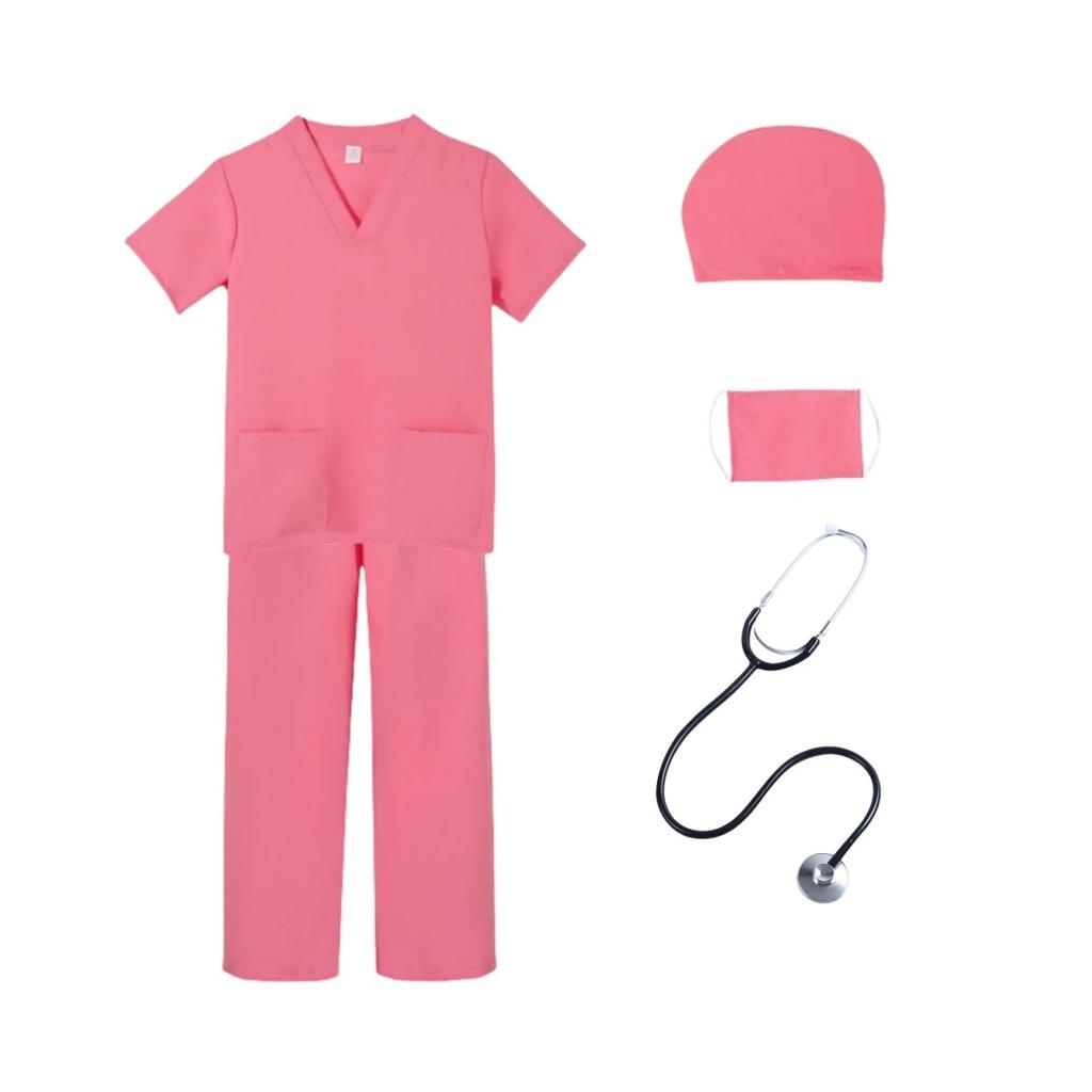 Children Doctor Role Play Set White Coat Nurse Costume Dress Up Pretend Play Toy