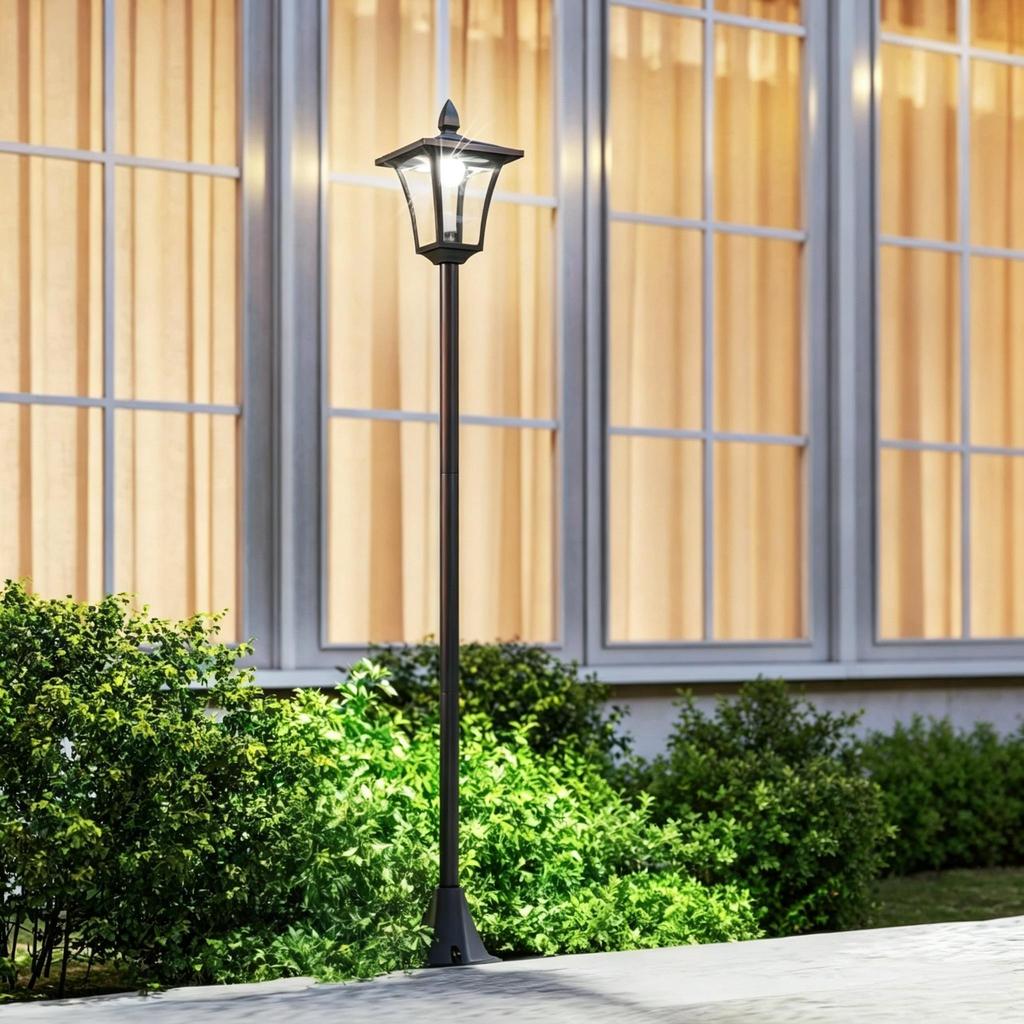 Solar Garden Light in Vintage Look, Outdoor Lighting Floor Lamp, Classic Post Lamp, Outdoor Lantern (only with 1pc Outdoor Lighting Floor Lamp)
