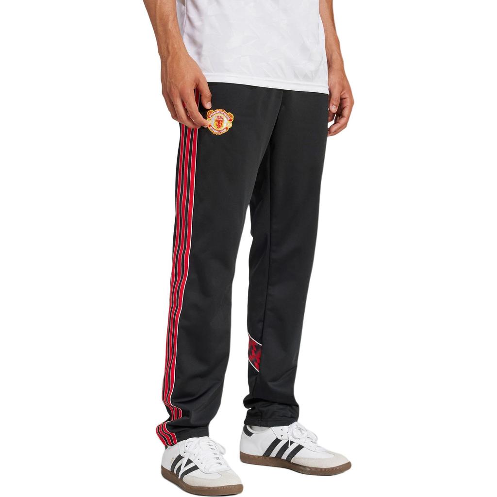 adidas Originals Manchester SS25 United Slim Fit Fashion Soft Sports Football Pants Men Pants Black Red JF0378