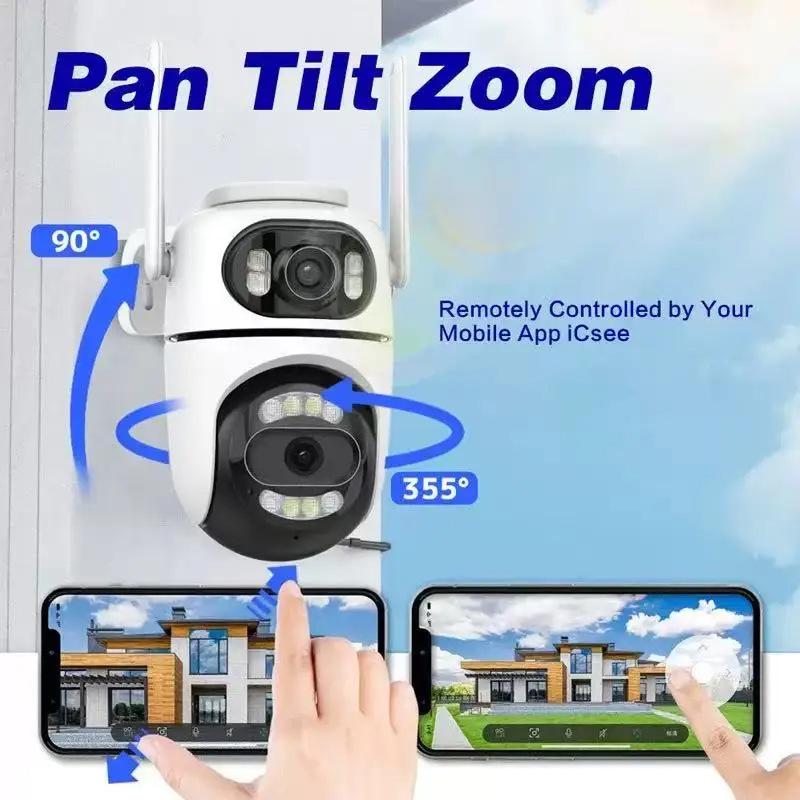 iCSee Dual-Lens HD WiFi Smart Camera, 360° Full-Color Night Vision Security Monitoring